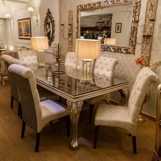 Dining Table Dining wood top dining chair set in Karachi