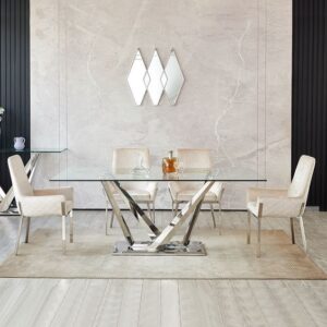 Steel dining table