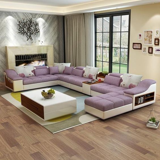 Corner L Shape Sofa Set Design