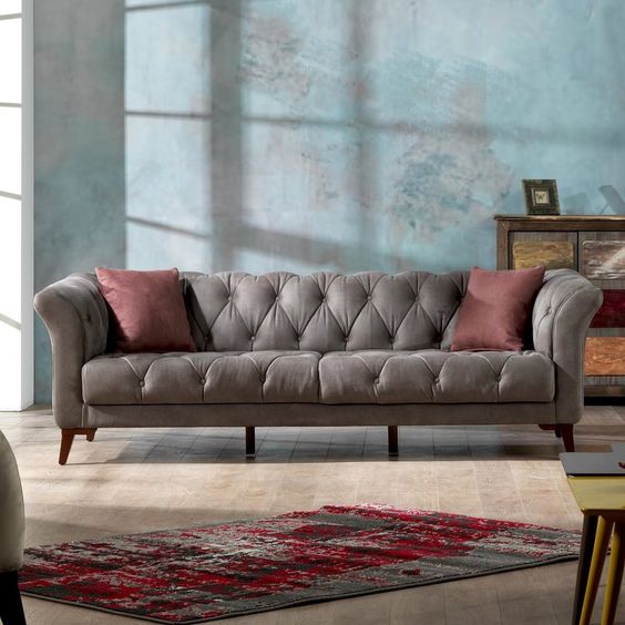 Customized chesterfield sofa as per room theme and desire.
