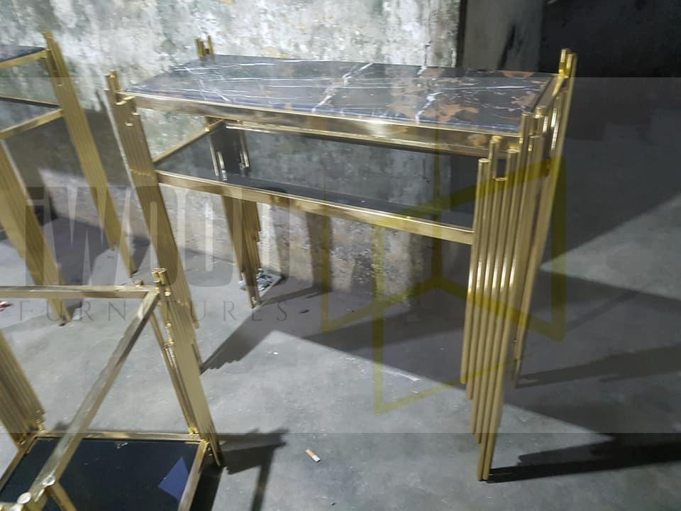 Brass console with marble