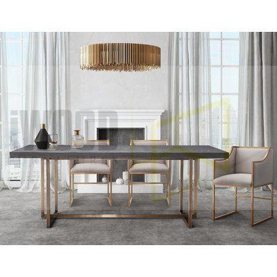 White dining table with store marble top