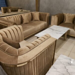 Brass strip sofa