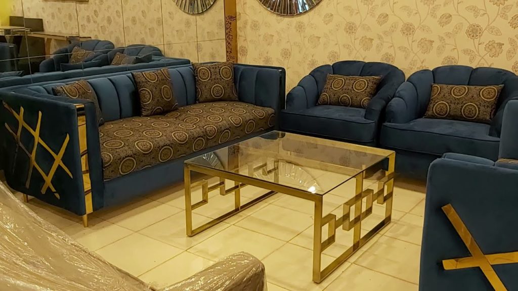 Brass back sofa