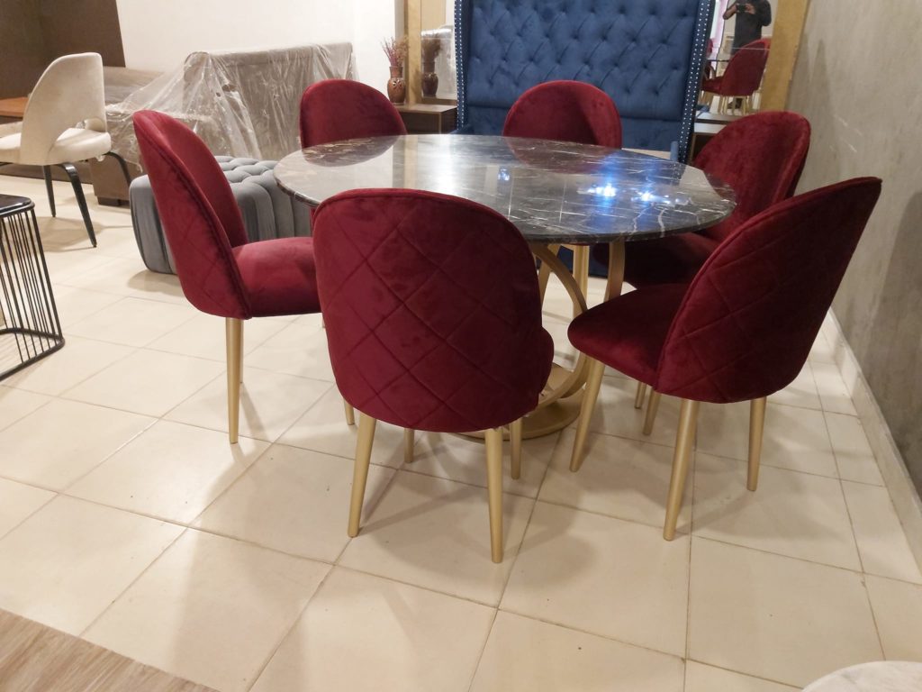 Metal dining table set