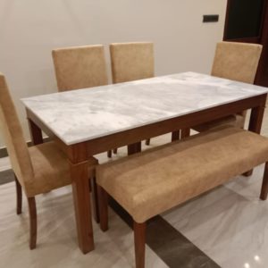 Marble top dining table set