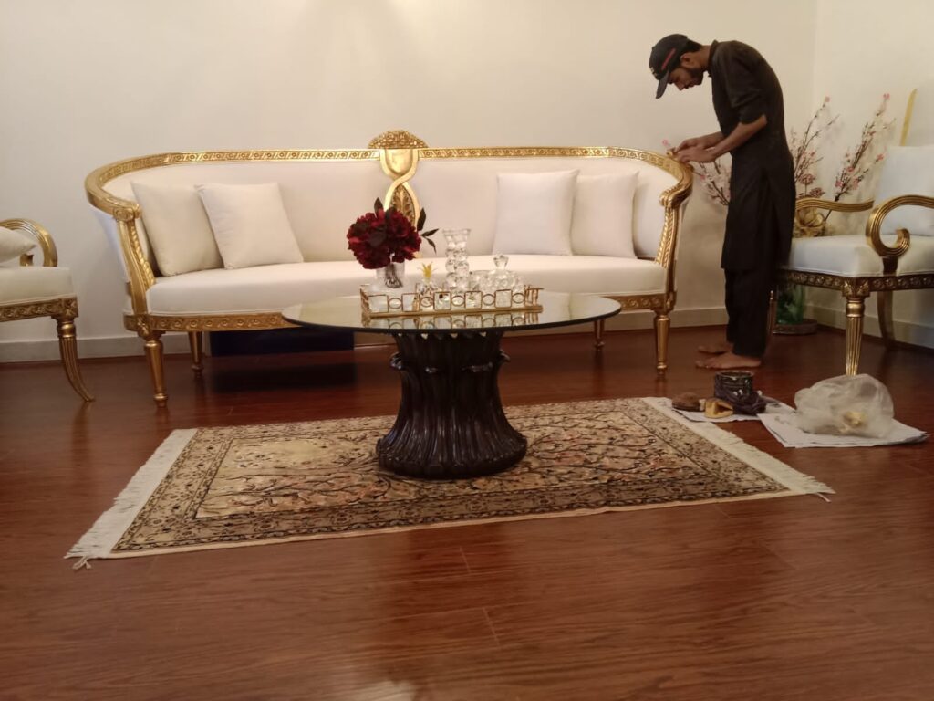 Noor Enterprise Wooden L Shape Drawing Room Sofa Set, For Home at Rs 24000/ set in Kolkata