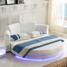 Round bed with light work
