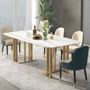 Metal base dining table set