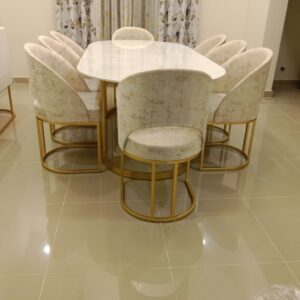 Marble eight chairs set