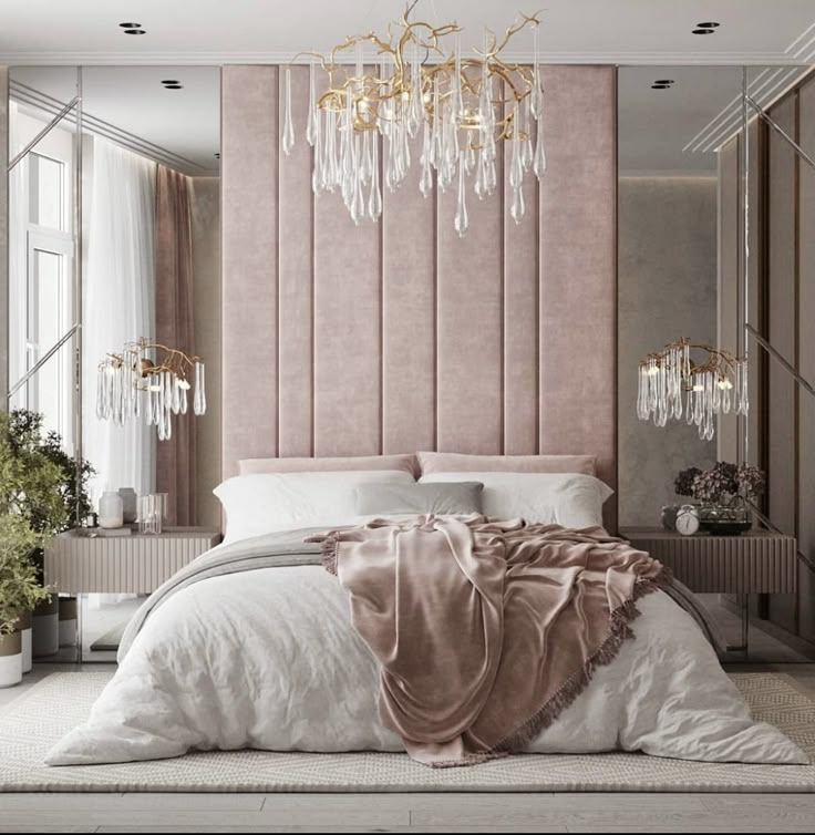 Pink wall bed