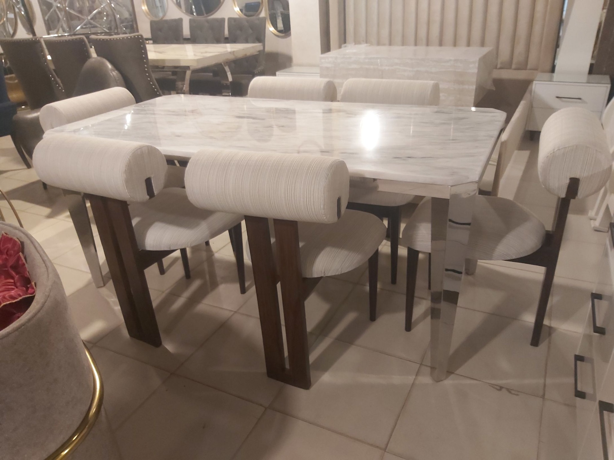 Steel dining table set