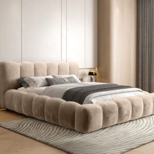 Grey Buckley fabric bed
