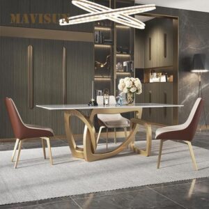 Metal rexine dining table set