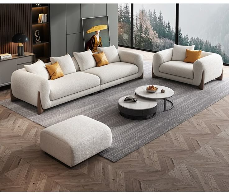 Modern sofa set along with center table
