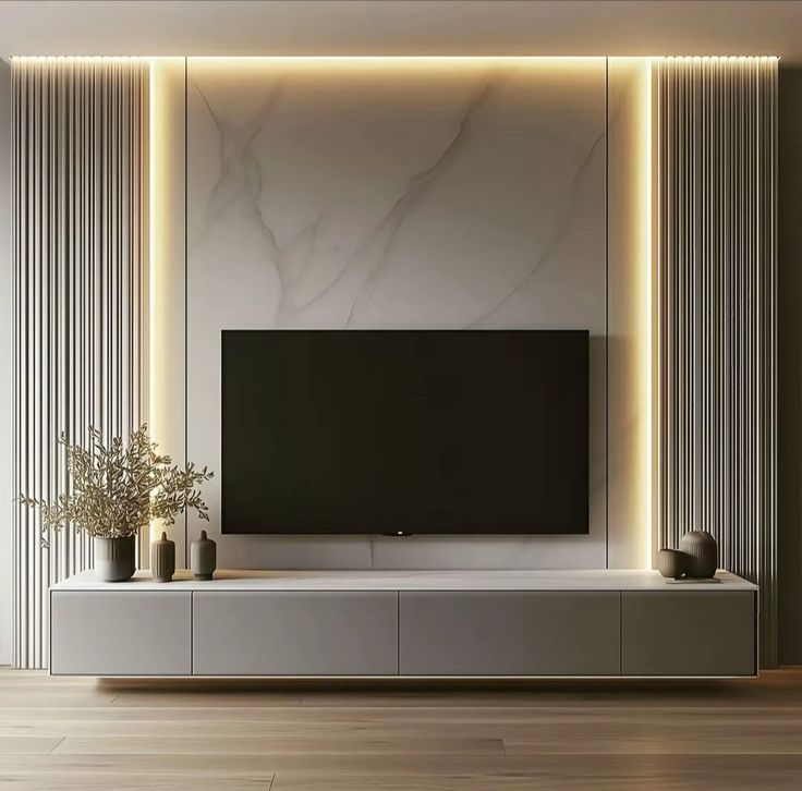 Wooden Media wall design