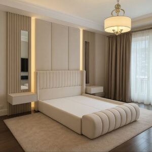 Wall padding fabricated bed