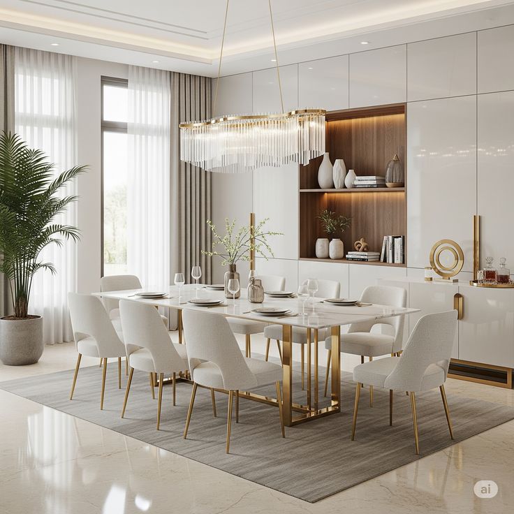 Steel & gold dining table