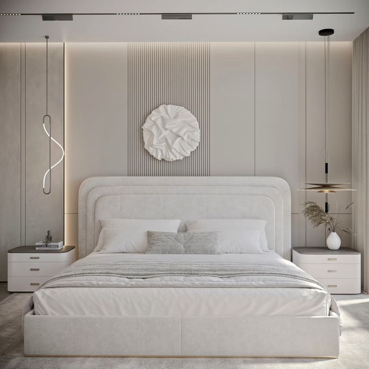Luxury wooden fabric bed