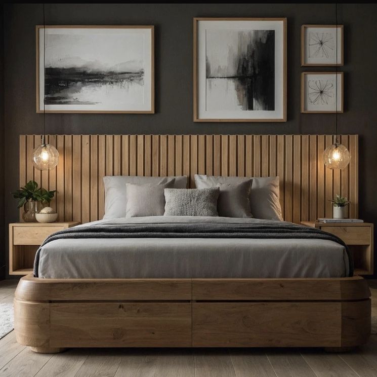 Wooden strip bedroom set