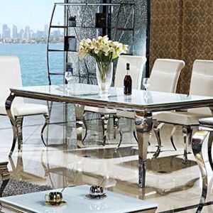 Stainless steel marble dining table
