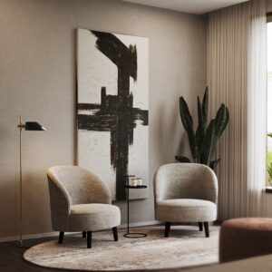 Wooden bedroom chair with metal table